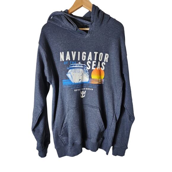 ROYAL CARIBBEAN Gray Navigator of the Seas Heavy Pullover Hoodie SZ M - Picture 1 of 9